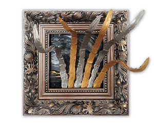 3D Collages met een knipoog naar abstractie. De lijsten maken deel uit van de expressie van het kunstwerk want de vrije vormen vallen over de lijstranden heen. De collages worden gemaakt met hout, karton, acrylverf, verdikkingsmiddelen en verharders.
De 3D collages zijn te bekijken in mijn atelier in Leeuwarden. Materialen: hout - papier - metaal - Acrylverf – verharder
