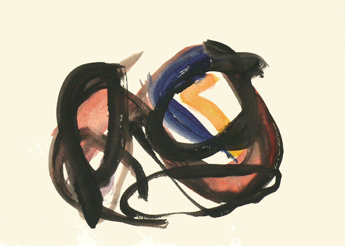 kleine abstracte kunst op papier: 2004 nr. 2.