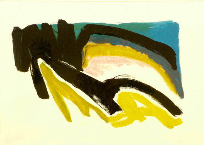 'Snelweg' - gouache nr. 6.433; abstract landschap - * gratis kunst / nog beschikbaar