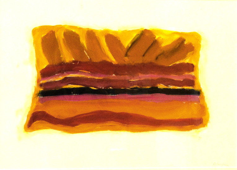 Vlammend zomer-landschap, gouache nr. 6.422