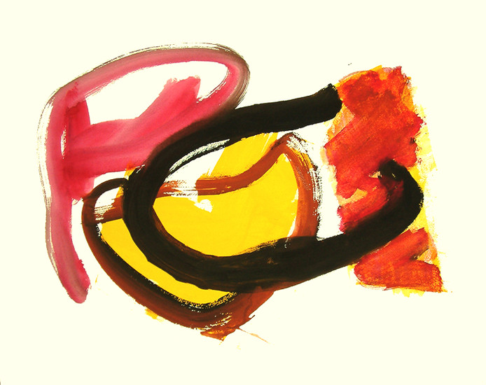 'Onkwi' - abstracte gouache op papier - * verkocht