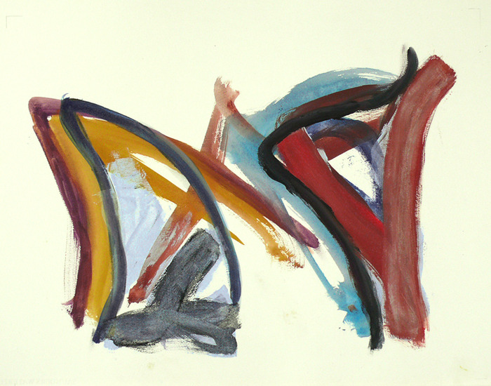 'Snijding' - abstracte schilderkunst - gouache nr. 6.556