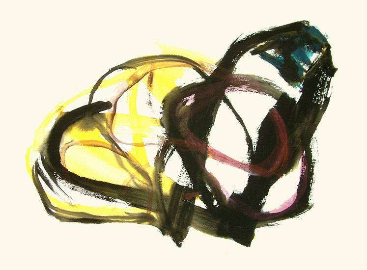 'Synopsis' - abstracte schilderkunst; gouache nr. 6.538 - * verkocht
