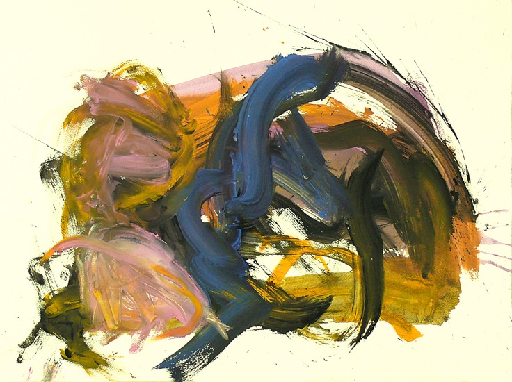 OPEN DYNAMIEK - abstract schilderij op papier, in lijst