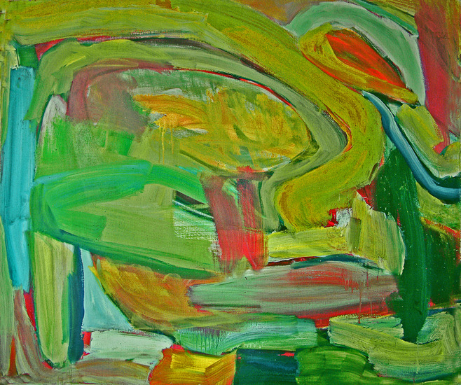 'Gevonden landschap' - een groot landschap op doek; gratis kunst / nog beschikbaar