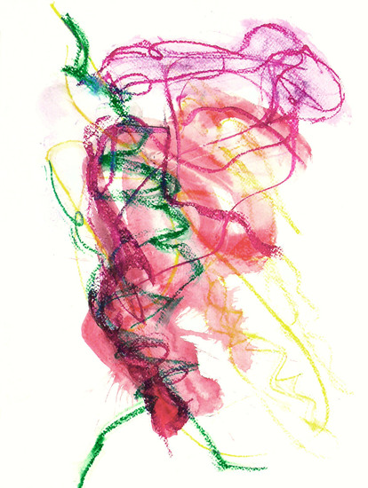'The One, 2012' - abstracte gouache, kunst op papier uit 2012; niet meer beschikbaar