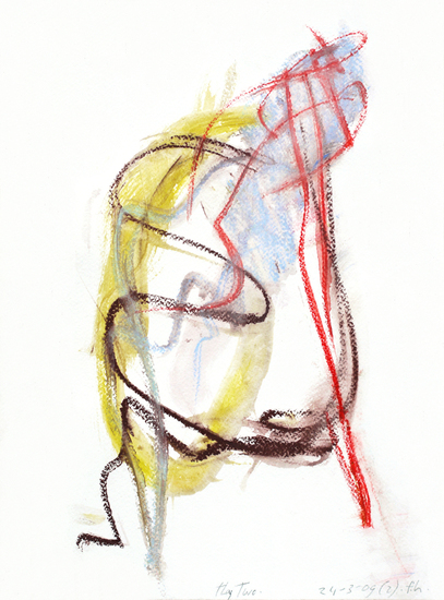 'Zij twee' - abstracte kunst op papier in kleur; niet meer beschikbaar - ​​​​​​Fons Heijnsbroek