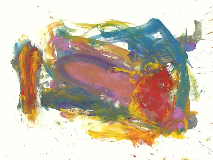 'After Monet' - kleurig abstract werk op papier; niet meer beschikbaar - ​​​​​​Fons Heijnsbroek