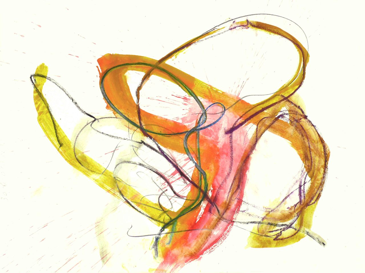 'Splow' - abstracte kleurige kunst op papier