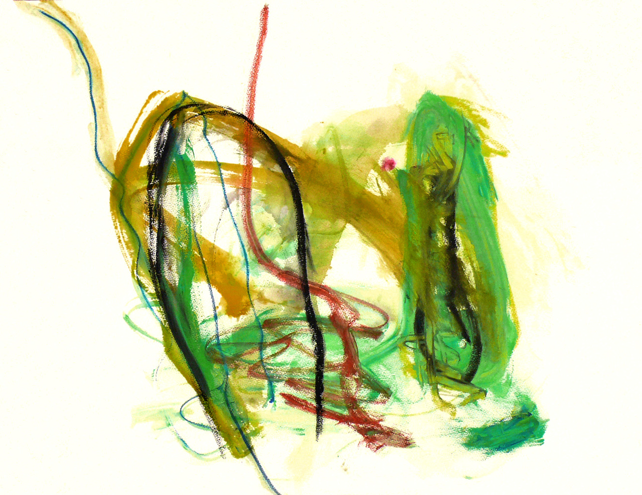 'Escaping' - abstracte kunst op papier te koop / te huren