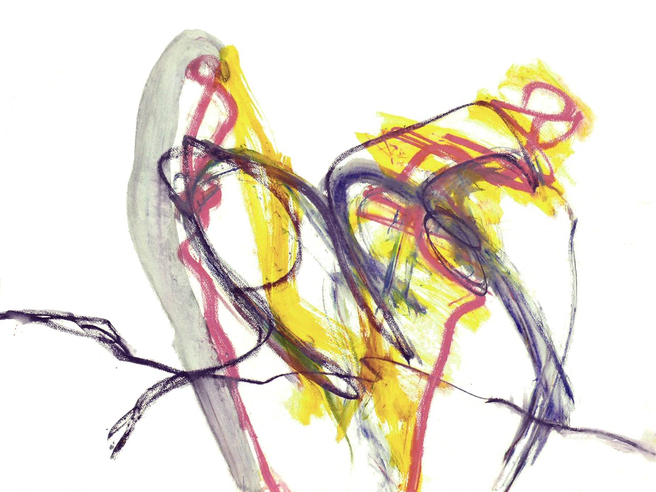 zonder titel (7-7-2010) - kleurrijke aquarel op papier, te koop + huren in kunstuitleen