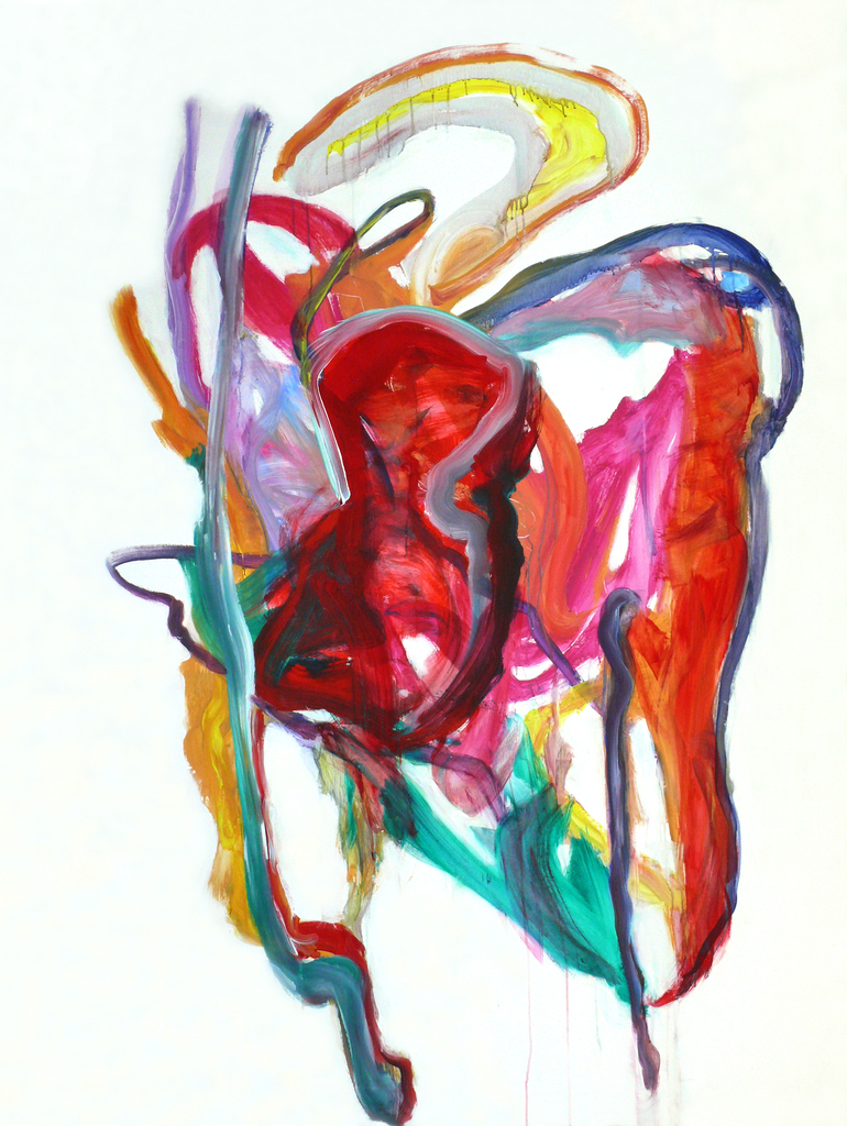 'City-Angel from Amsterdam' - groot abstract kleurig schilderij te koop of te huur - Abstract Expressionisme (click voor grotere afbeelding)