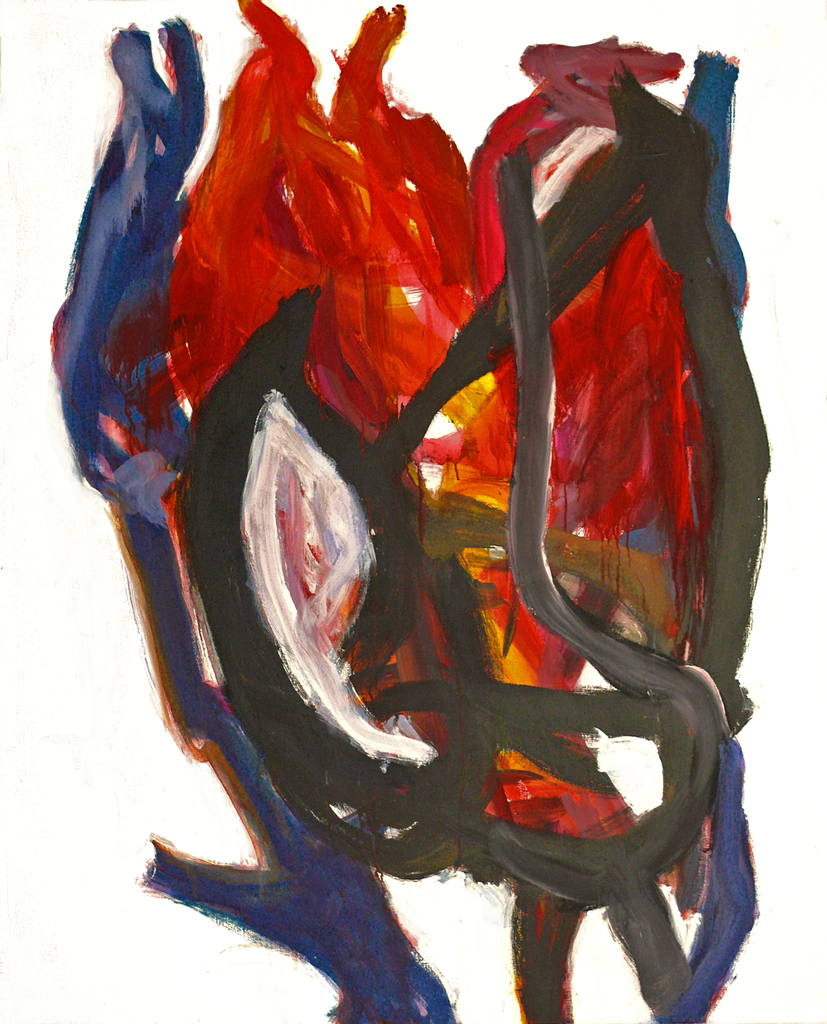 'Innersight' - groot abstract kleurig schilderij te koop of te huur - Abstract Expressionisme (click voor grotere afbeelding)