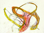 kleurrijke abstracte kunst: aquarel of gouache op papier, gemaakt in 2010. Deze werken op papier zijn deels kleur-tekeningen en deels geschilderd. Ik heb ze in 2010 geschilderd in meestal vrolijke kleuren, met gouache- en aquarel-verf. Free download.