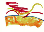 Abstracte kunst - werk op papier: mijn gouaches op papier, geschilderd in 2010. Geen enkel werk in deze groep is meer beschikbaar; Fons Heijnsbroek.