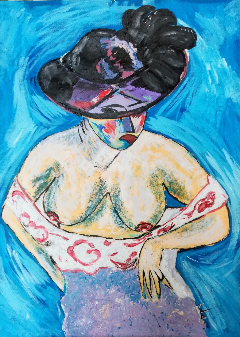 Portraits of Portraits of Modernists - Woman with black hat