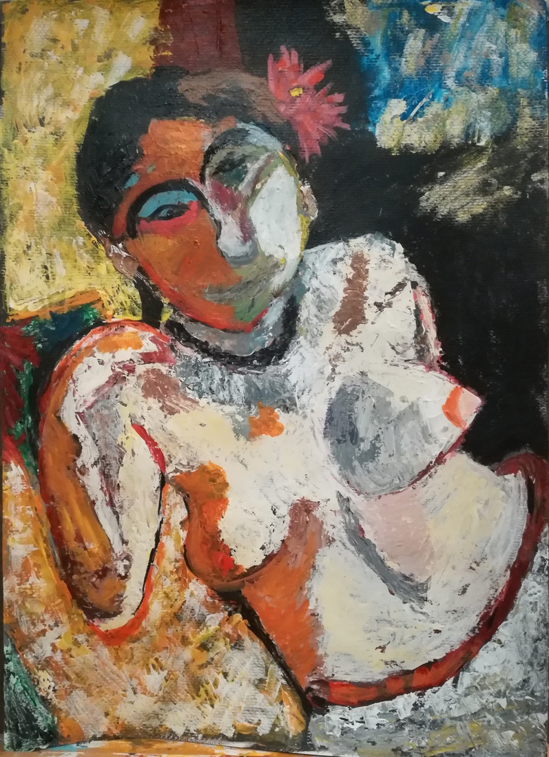 Portraits of portraits of modernists - Lady with necklace