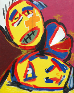 Acryl op papier en canvas: fantasiewezens op verre planeten