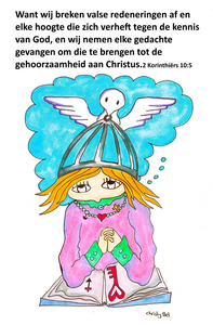 Nederlandse Bijbelteksten bij illustraties in kleur.
gemaakt door Christy Bel