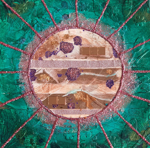 Op intuïtieve wijze heeft Sylvia gewerkt met verschillende materialen en gebruik gemaakt van gemengde technieken op mixed media papier (10 x 10 cm). De werken zijn zeer divers omdat er iedere keer vanuit een andere beleving gestart wordt met een kunstwerk en Sylvia ook zichzelf laat verrassen. Wat het werk nodig heeft is leidend in het proces, niet wat zij zelf in haar hoofd heeft. Het eind resultaat ontstaat zonder vooraf bedacht plan.