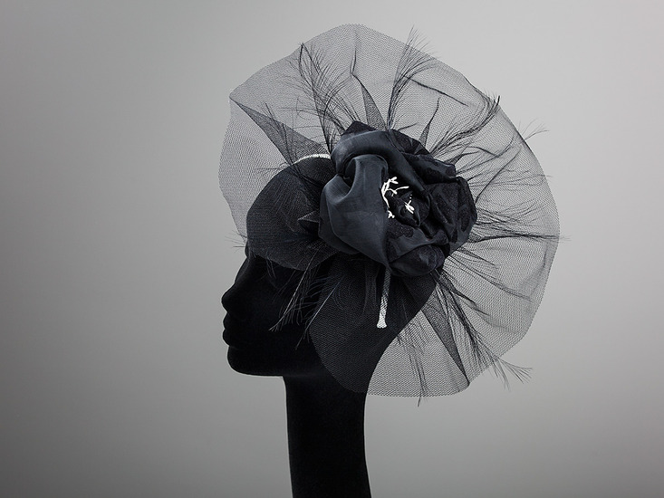 zwart witte fascinator (023)