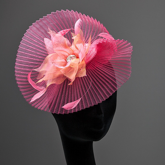 fascinator met geplisseerde crine (041)