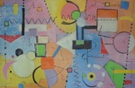 Vrije abstracten symboliek mixed media