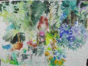 net als Monet vind ik veel inspiratie in de plantenwereld van mijn tuin
