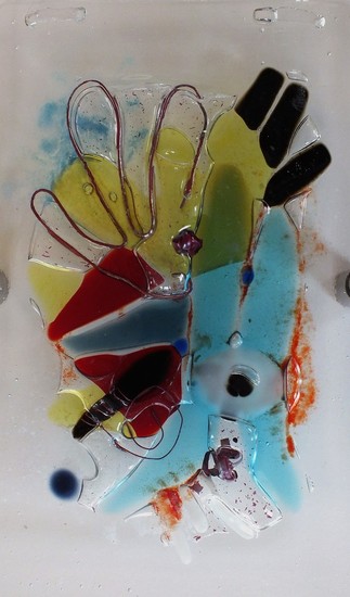 Wandobjectje van gefused glas