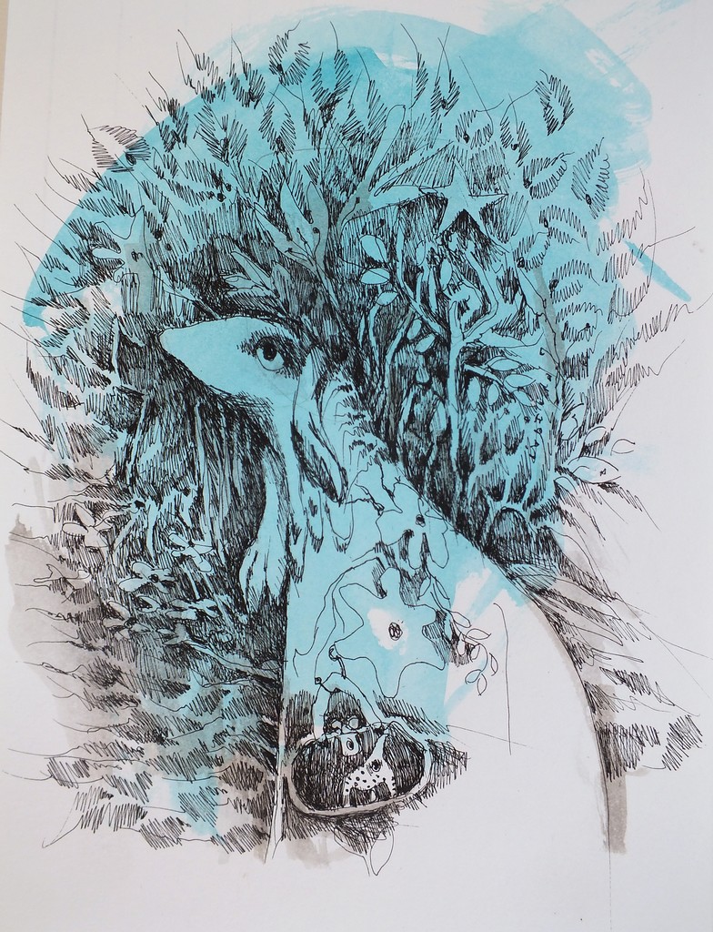 Blauwe tekening
