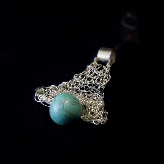 Hanger van zilver met turkoois