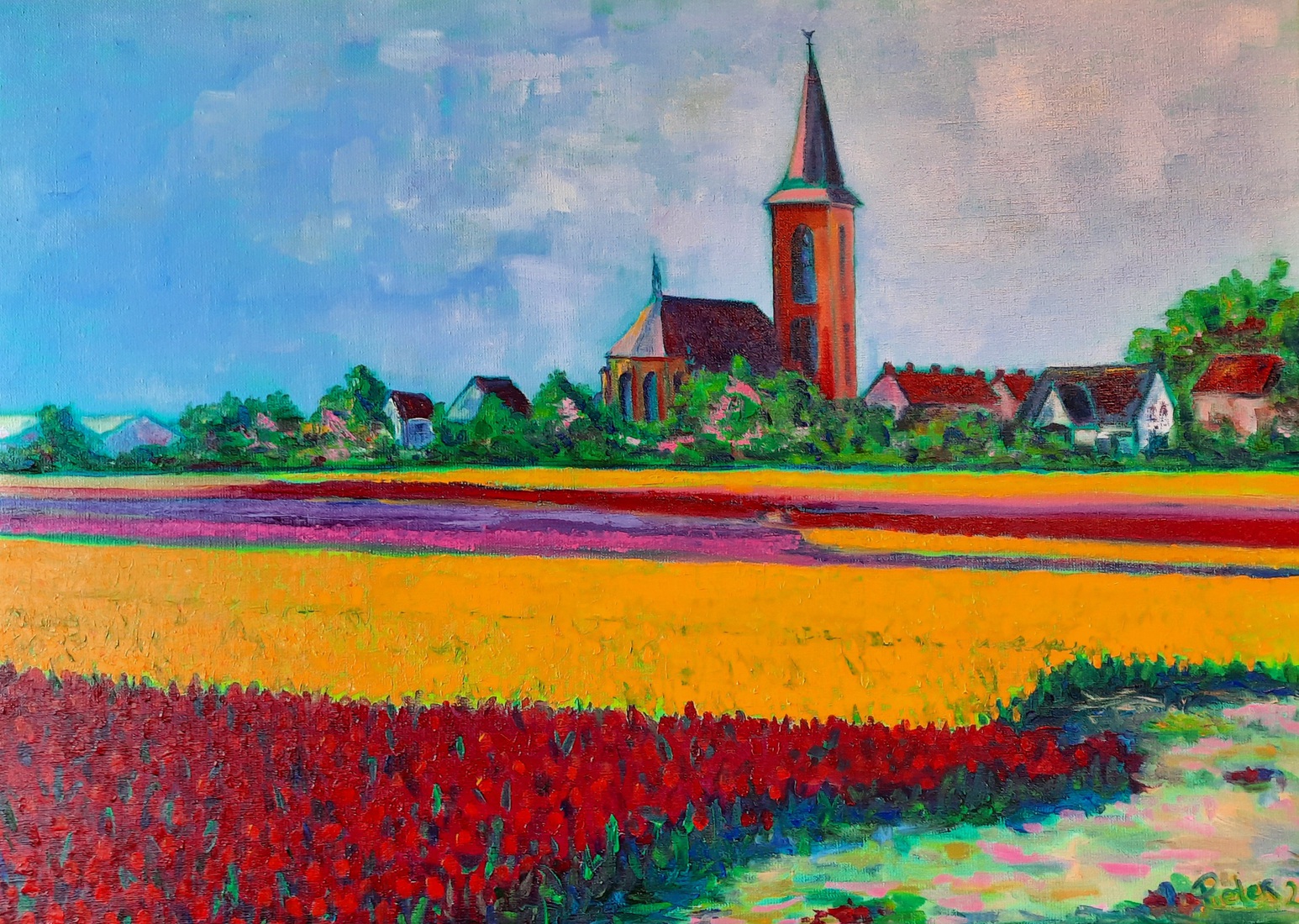 Bollenvelden bij De Zilk, Noordwijkerhout