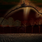 Lichtkrans over winterlandschap Lichtkrans over winterlandschap