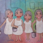 La sortie des soeurs. La sortie des soeurs.
