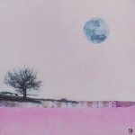 Roze landschap, boom Roze landschap, boom