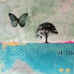 Compositie 21:21 met vlinder Compositie 21:21 met vlinder