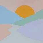 Pastel berglandschap Pastel berglandschap