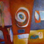 Joke Schepers - Opgravingen ( Acrylverf op katoen) Joke Schepers - Opgravingen ( Acrylverf op katoen)