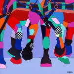 Sophia Heeres - Trekpaarden ( Acrylverf op linnen- in lijst) Sophia Heeres - Trekpaarden ( Acrylverf op linnen- in lijst)