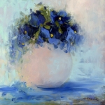 'viooltjes in roze vaas' 'viooltjes in roze vaas'
