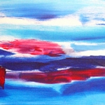 'Landscape with red poles' 'Landscape with red poles'