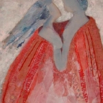 textile painting 'coat of love'. textile painting 'coat of love'.