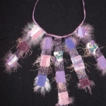 textile collar with feathers textile collar with feathers