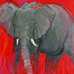 Olifant in rood II Olifant in rood II