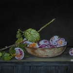 Plums in a rusty dish Plums in a rusty dish