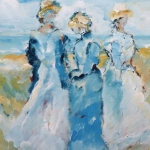 dames op het strand dames op het strand