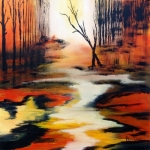 Landscape in orange./brown Landscape in orange./brown