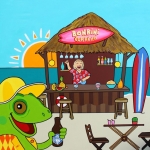 Bon Bini,Strandtent,ondergaande zon Bon Bini,Strandtent,ondergaande zon