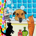 Badpret katten en hond Badpret katten en hond