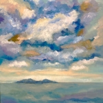 Colourful clouds above a silent landscape Colourful clouds above a silent landscape